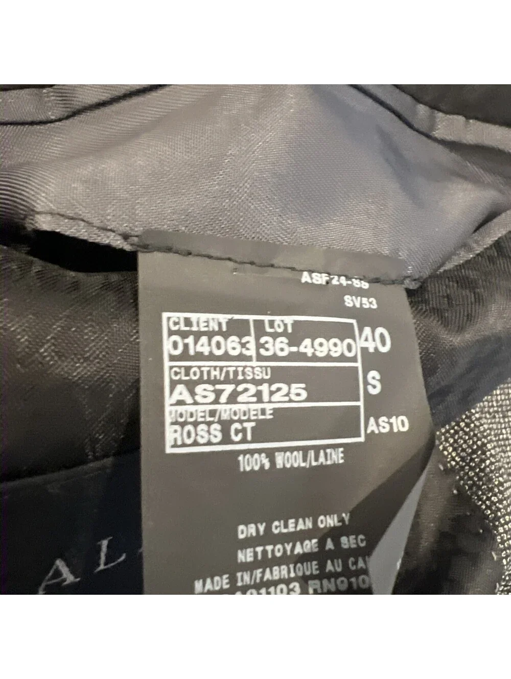 New All Saints Ross Slim Fit Wool Suit Jacket Charcoal Size 40 S